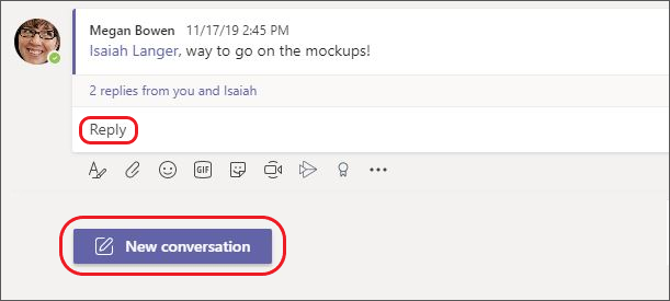 New conversation button