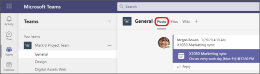 Teams Posts tab