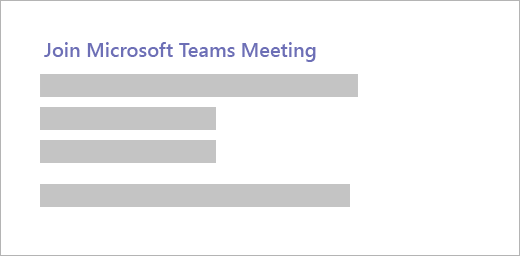 A hyperlink with text reading "Join Microsoft Teams Meeting"