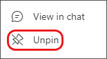 Unpin dialog