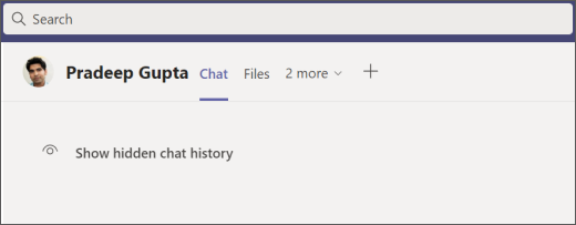 teams hidden chat history