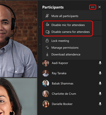 Don't allow attendees to unmute option